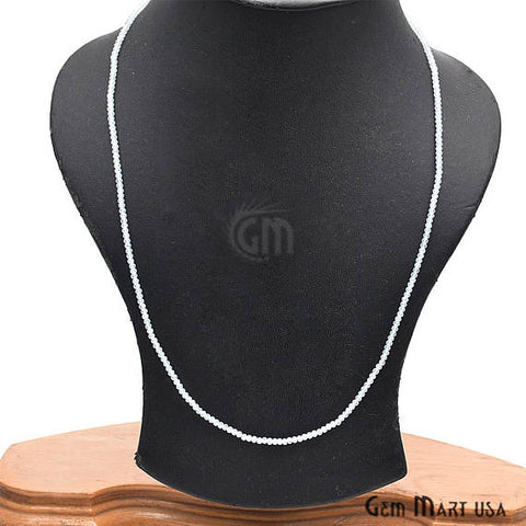 Aqua Chalcedony Bead Chain, Silver Plated Jewelry Making Necklace Chain - GemMartUSA (762457391151)