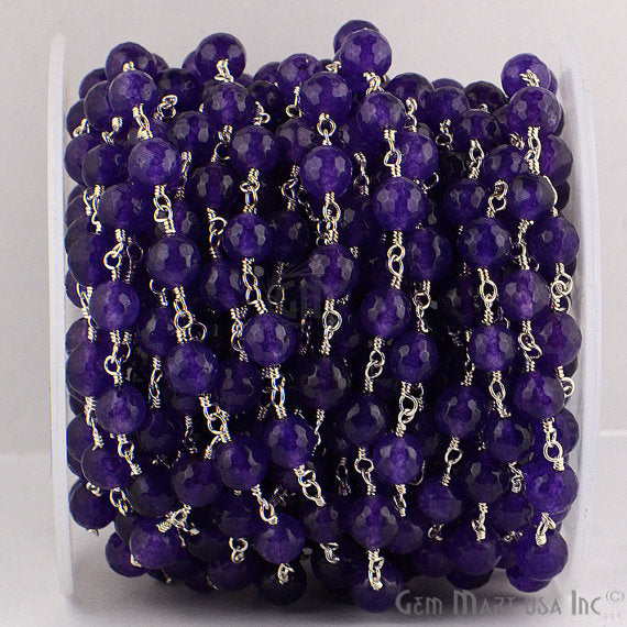 Amethyst Jade Beads Silver...