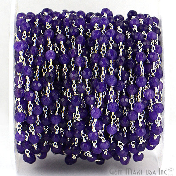 Amethyst Jade Beads Silver...