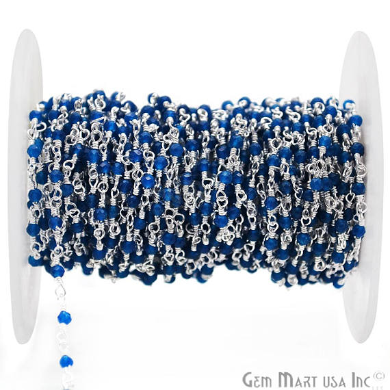 Royal Blue Chalcedony Silver...