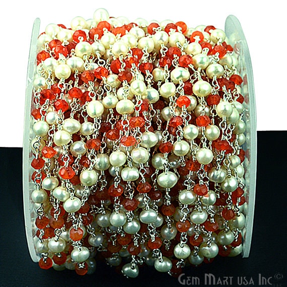 Carnelian With Pearl Silver...