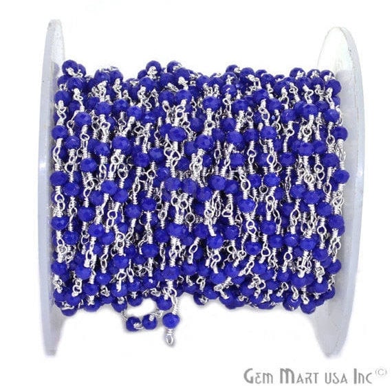 Dark Blue Chalcedony Silver...