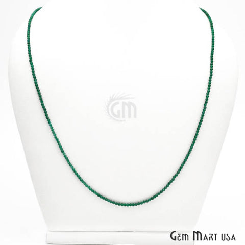 Green Onyx Bead Chain, Silver Plated Jewelry Making Necklace Chain - GemMartUSA (762460799023)