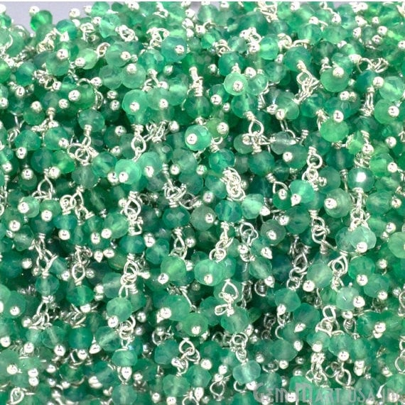 Green Onyx Faceted Beads...