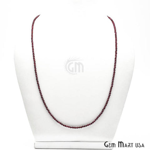 Garnet Bead Chain, Silver Plated Jewelry Making Necklace Chain - GemMartUSA (762462076975)