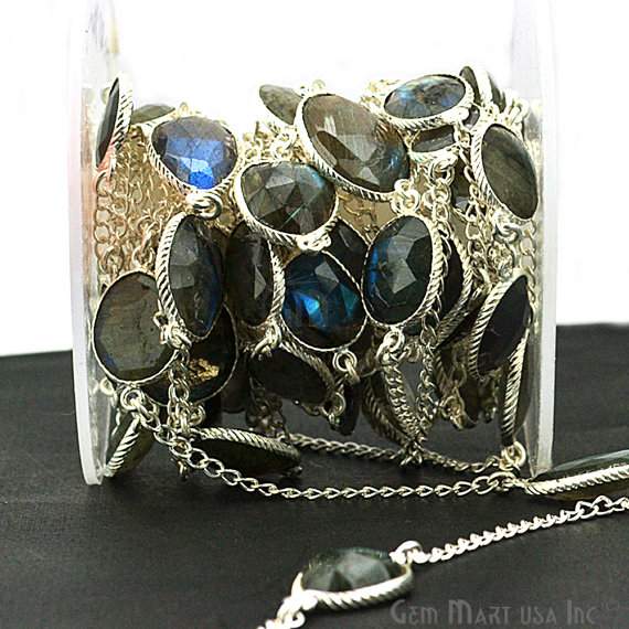 Labradorite 10-15mm Silver Plated...