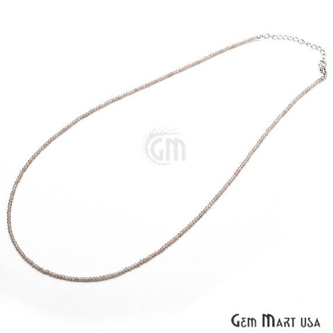 Peach Moonstone Bead Chain, Silver Plated Jewelry Making Necklace Chain - GemMartUSA (762466140207)