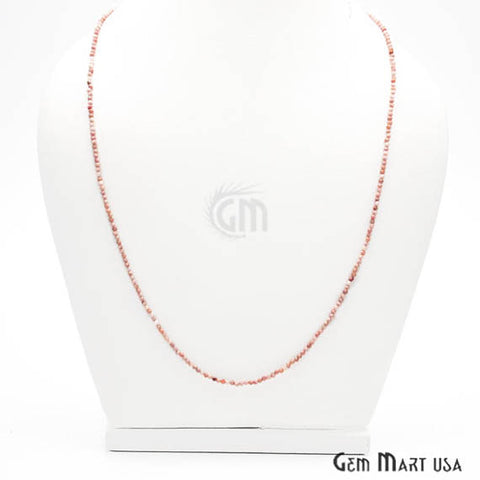 Pink Opal Bead Chain, Silver Plated Jewelry Making Necklace Chain - GemMartUSA (762469548079)