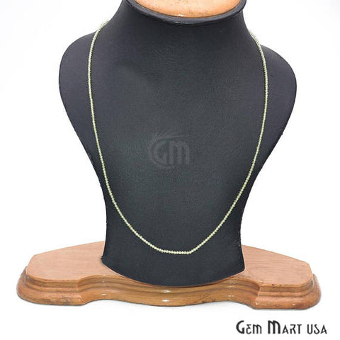 Peridot Bead Chain, Silver Plated Jewelry Making Necklace Chain - GemMartUSA (762471809071)