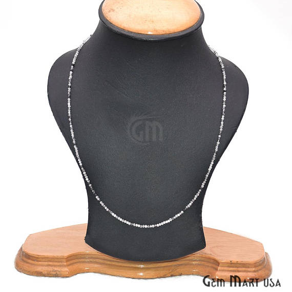 Rutilated Bead Chain, Silver Plated Jewelry Making Necklace Chain - GemMartUSA (762475348015)
