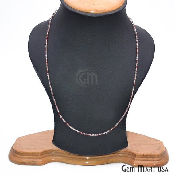 Strawberry Quartz Bead Chain, Silver Plated Jewelry Making Necklace Chain - GemMartUSA (762476396591)