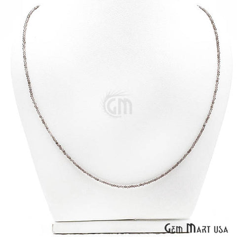 Smokey Topaz Bead Chain, Silver Plated Jewelry Making Necklace Chain - GemMartUSA (762478755887)