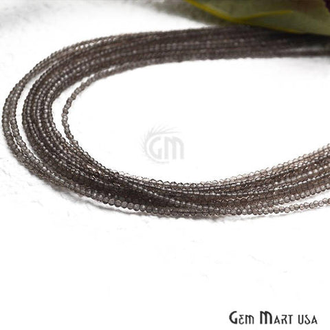 Smokey Topaz Bead Chain, Silver Plated Jewelry Making Necklace Chain - GemMartUSA (762478755887)