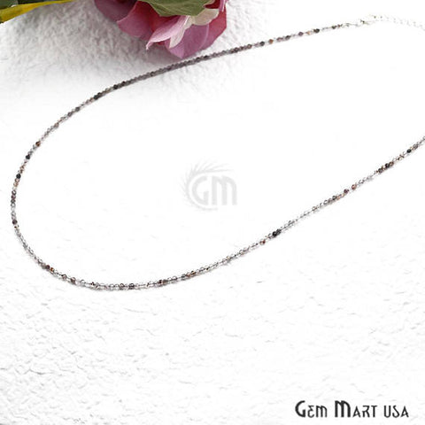 Multi Rutile Bead Chain, Silver Plated Jewelry Making Necklace Chain - GemMartUSA (762481541167)