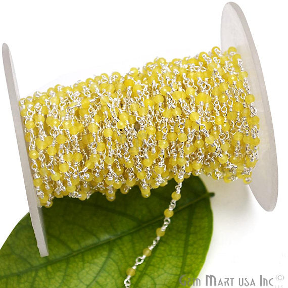 Yellow Chalcedony Silver Plated...