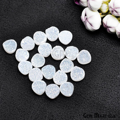 Plain Druzy 8mm Heart Shape Loose Cabochon (Pick Your Color) - GemMartUSA