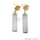 White Chalcedony Rectangle Shape 32x8mm Gold Plated Dangle Stud Earrings - GemMartUSA